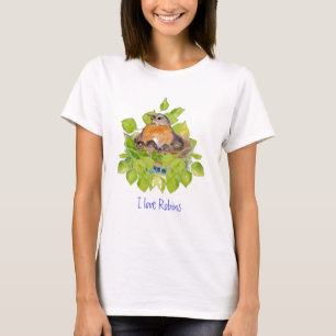 Camiseta Amo a Robins, Robin en Nest