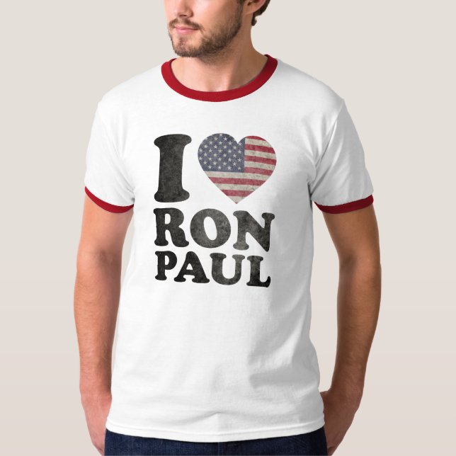 Camiseta Amo a Ron Paul patriótico (Anverso)