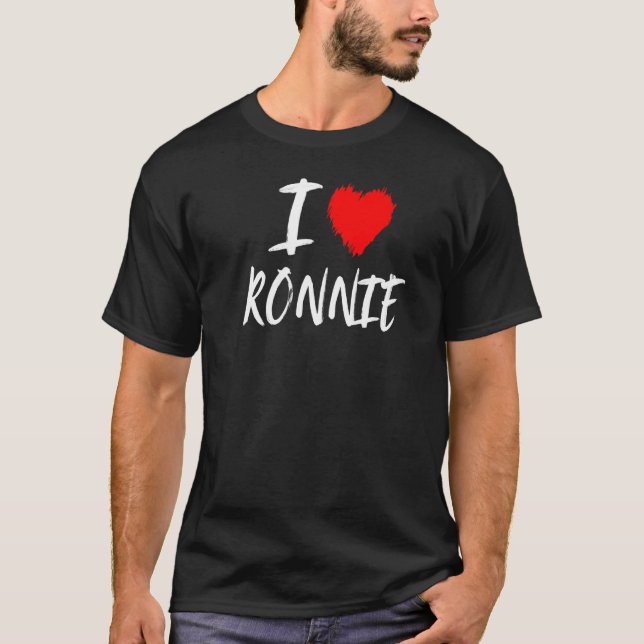 Camiseta Amo a Ronnie Husband Son Dad Abuelo Novio R (Anverso)