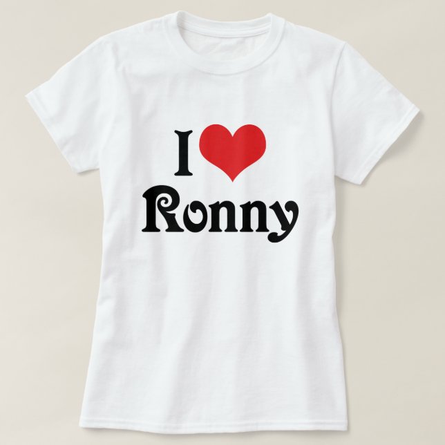 Camiseta Amo a Ronny (Diseño del anverso)