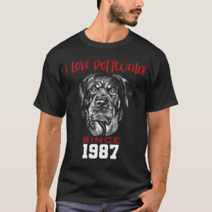 Camiseta Amo a rottweiler desde 1987