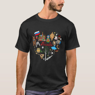 Camiseta Amo a Rusia, qué gracioso símbolo ruso de Moscú