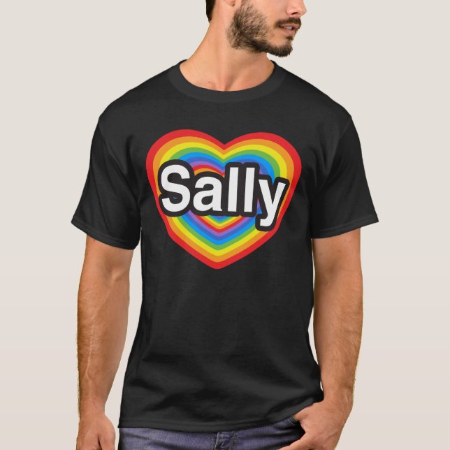 Camiseta Amo a Sally. Te amo Sally. Corazón (Anverso)