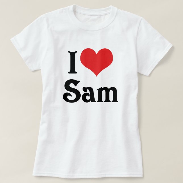 Camiseta Amo a Sam (Diseño del anverso)