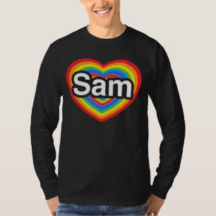 Camiseta Amo a Sam. Te amo Sam. Corazón