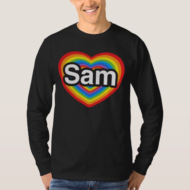 Camiseta Amo a Sam. Te amo Sam. Corazón (Anverso)