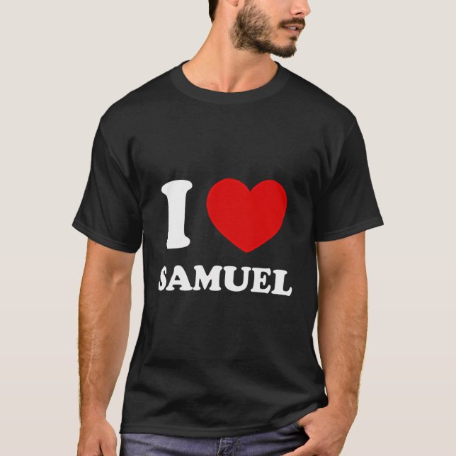 Camiseta Amo a Samuel Corazón a Samuel Funny Samuel (Anverso)