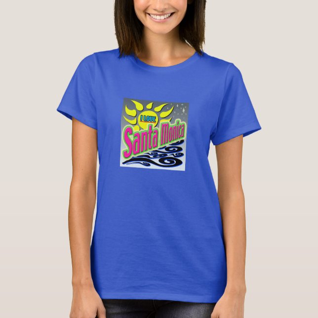 Camiseta "¡AMO a Santa Mónica: Noche sol" Camiseta! (Anverso)