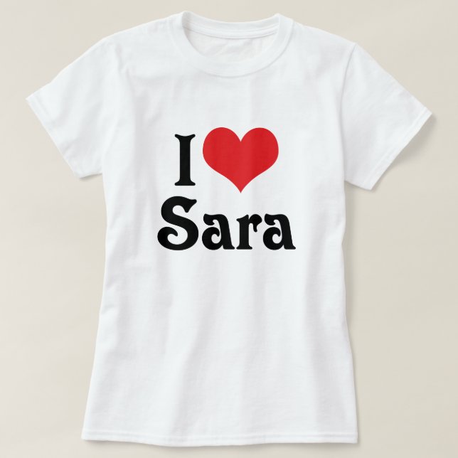 Camiseta Amo a Sara (Diseño del anverso)
