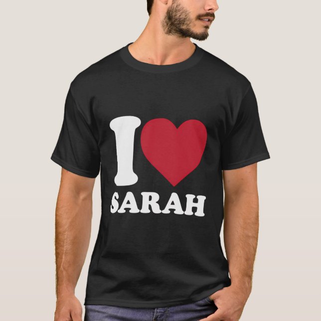 Camiseta Amo a Sarah - Corazón a Sarah (Anverso)