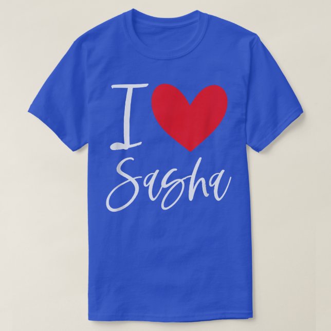 Camiseta Amo a Sasha Nombre Chica Personalizada Mujer BFF F (Diseño del anverso)
