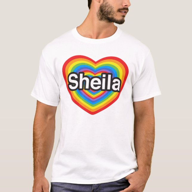 Camiseta Amo a Sheila. Te amo Sheila. Corazón (Anverso)