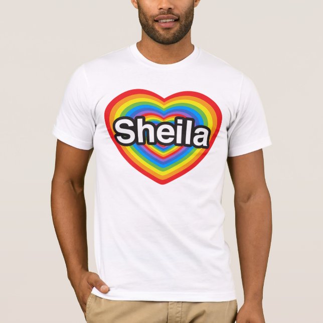 Camiseta Amo a Sheila. Te amo Sheila. Corazón (Anverso)