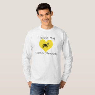 Camiseta amo a Shetland Sheepdog