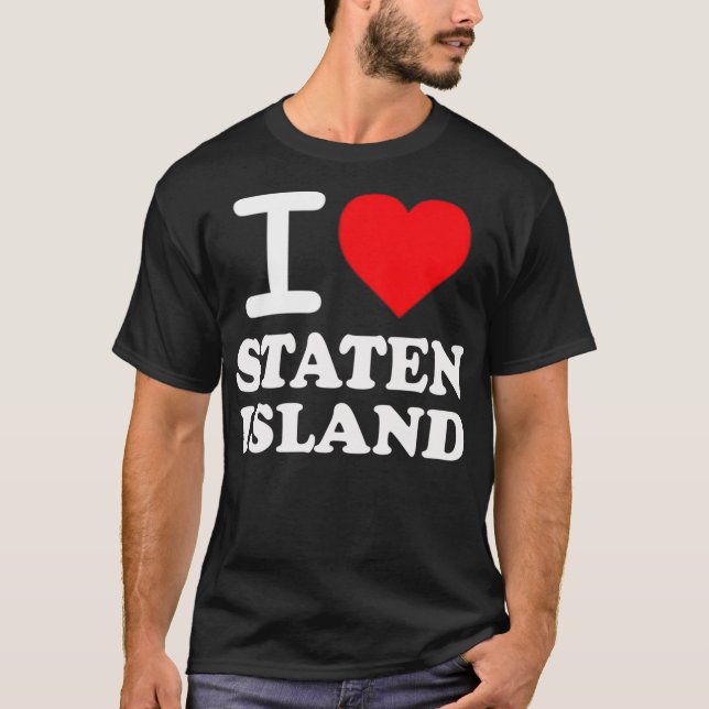 Camiseta Amo a Staten Island Red Heart Meme Funny Pullover (Anverso)