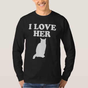 Camiseta Amo a su gatito, me gusta su gallo a juego C
