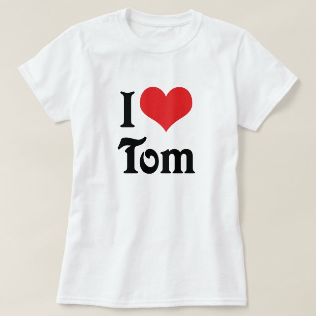 Camiseta Amo a Tom (Diseño del anverso)