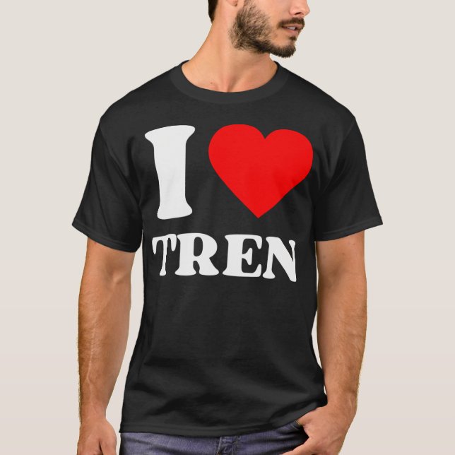 Camiseta Amo A Tren. Meme de Humor de Gimnasio Trenbolone S (Anverso)