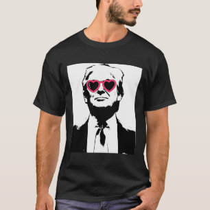 Camiseta Amo a Trump Gafas de sol Corazón Rosa Punk Rock Ra