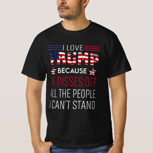 Camiseta Amo a Trump porque enoja a toda la gente (Anverso)
