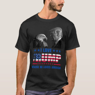 Camiseta Amo a Trump y al águila calva de América