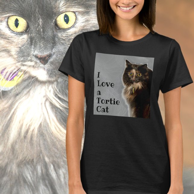 Camiseta Amo a un gato tortie (Subido por el creador)