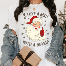 Camiseta Amo a un hombre con una barba de Navidades de Sant