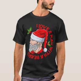 Camiseta Amo A Un Hombre Con Una Barba Hipster Santa Claus
