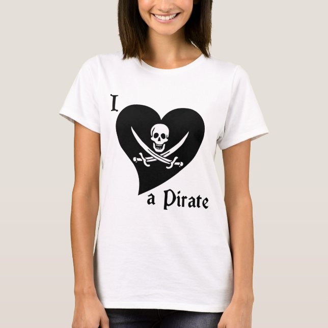 Camiseta Amo a un pirata (Anverso)