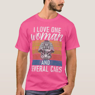 Camiseta Amo a una mujer y varios coches Muscle Car diverti
