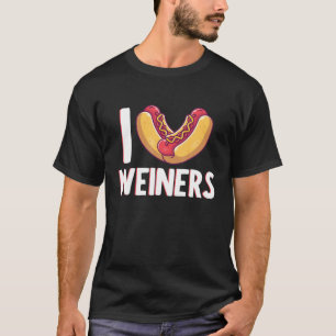 Camiseta Amo a Weiners Sausage Hotdog Bun Ketchup Mustard