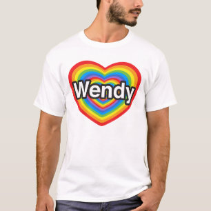 Camiseta Amo a Wendy. Te amo Wendy. Corazón