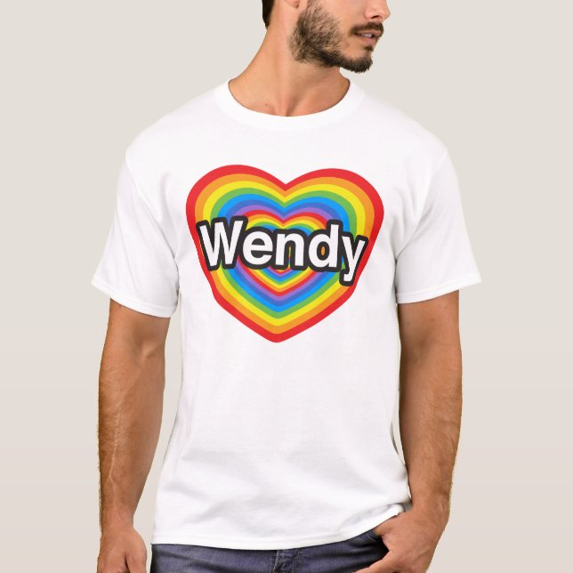 Camiseta Amo a Wendy. Te amo Wendy. Corazón (Anverso)