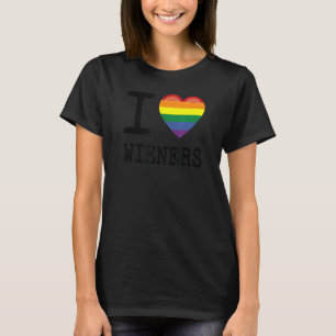 Camiseta Amo a Wieners un orgullo arcoiris LGBTQ Bisexual
