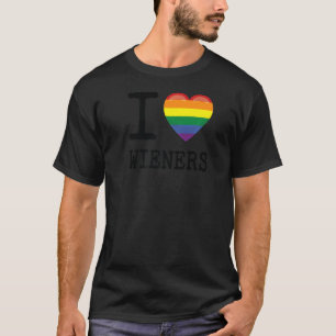 Camiseta Amo a Wieners un orgullo arcoiris LGBTQ Bisexual