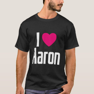 Camiseta Amo Aaron el Corazón Rosa I Corazón Aaron