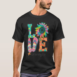 Camiseta Amo Abuela Vida Flip Flops Hippie Sunflower Summe