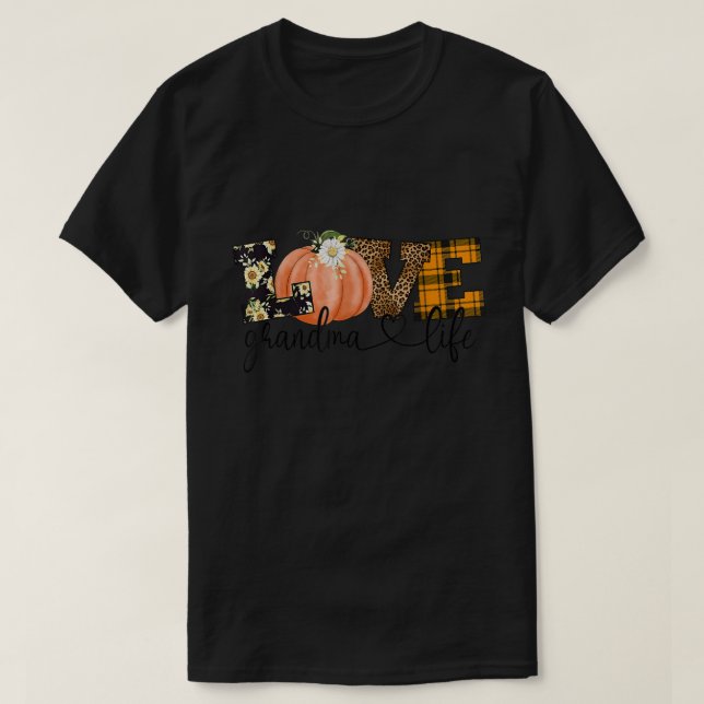 Camiseta Amo Abuela Vida Flor Regalos de otoño (Diseño del anverso)