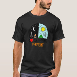 Camiseta Amo Acampar Vermont América Al Aire Libre Naturale