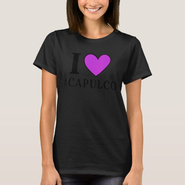 Camiseta Amo Acapulco México Vacaciones 2 (Anverso)