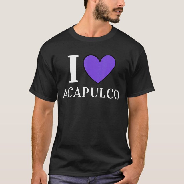 Camiseta Amo Acapulco México Vacaciones 4 (Anverso)