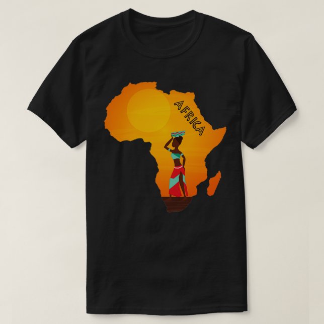 Camiseta Amo África Mapa de mujeres africanas Orgullo afric (Diseño del anverso)