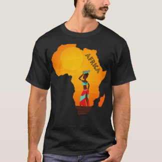Camiseta Amo África Mapa de mujeres africanas Orgullo afric