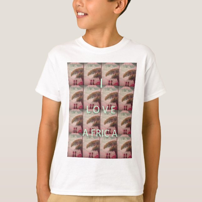 Camiseta Amo África - Patrón de paisaje cultural (Anverso)