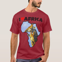 Amo África Wildlife Map Giraffe Cuddle T-Shirt