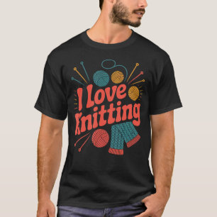 Camiseta Amo Agujas de Tejer Hilo Creativo