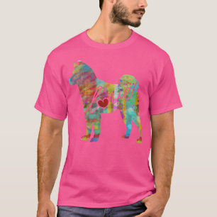 Camiseta Amo Akita - Un Estíl Acuarela Brillante Y Colorido