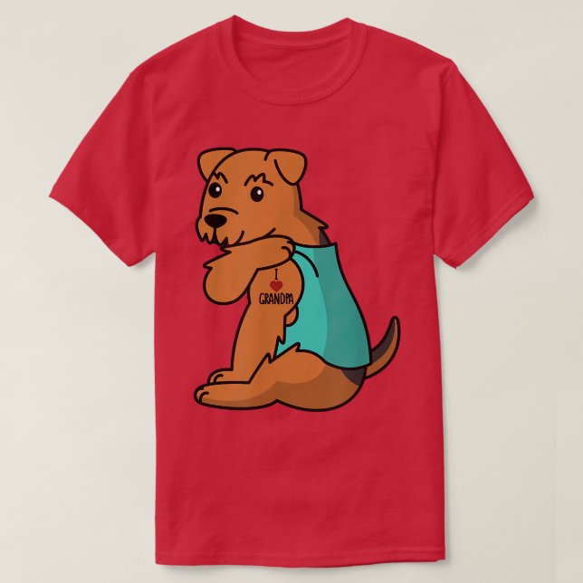 Camiseta Amo al abuelo Tattoo Airedale Terrier (Diseño del anverso)