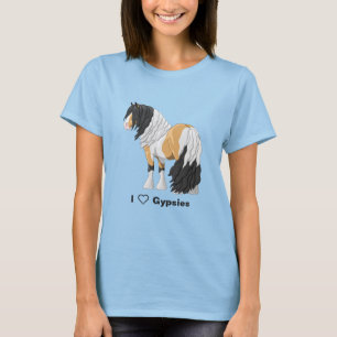 Camiseta Amo al caballo de raza Gypsy Vanner Draft de color