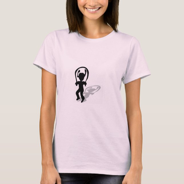 Camiseta Amo al chica de la silueta de la cuerda de salto (Anverso)